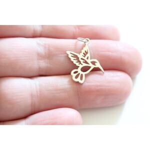 Sterling Silver Large Hummingbird Charm, Hummingbird Charm